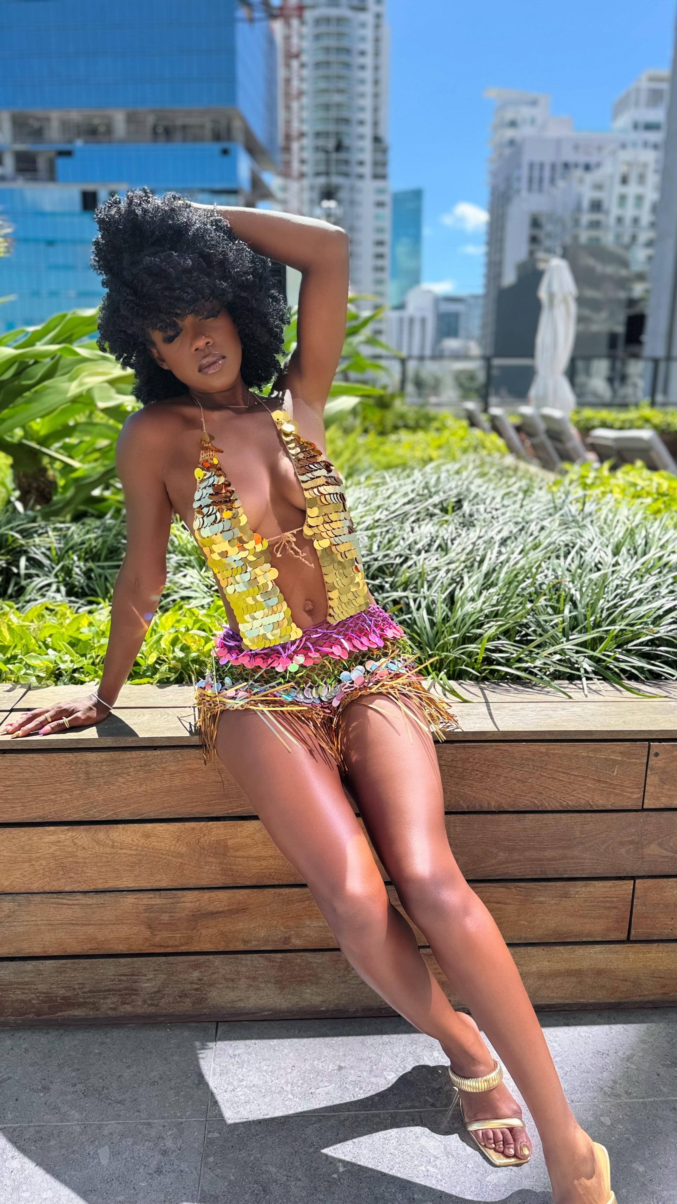 AURORA GOLD MINI DRESS