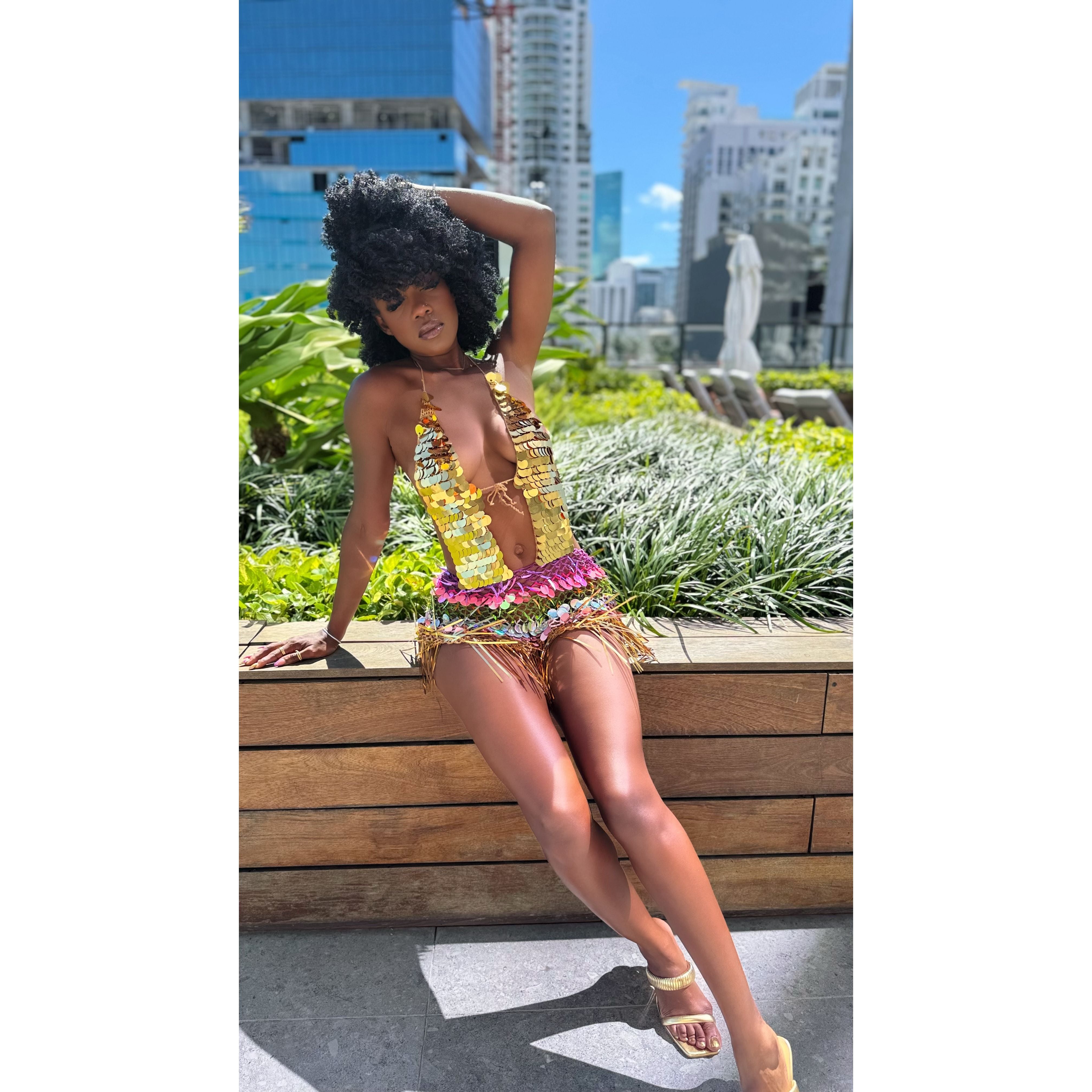 AURORA GOLD MINI DRESS