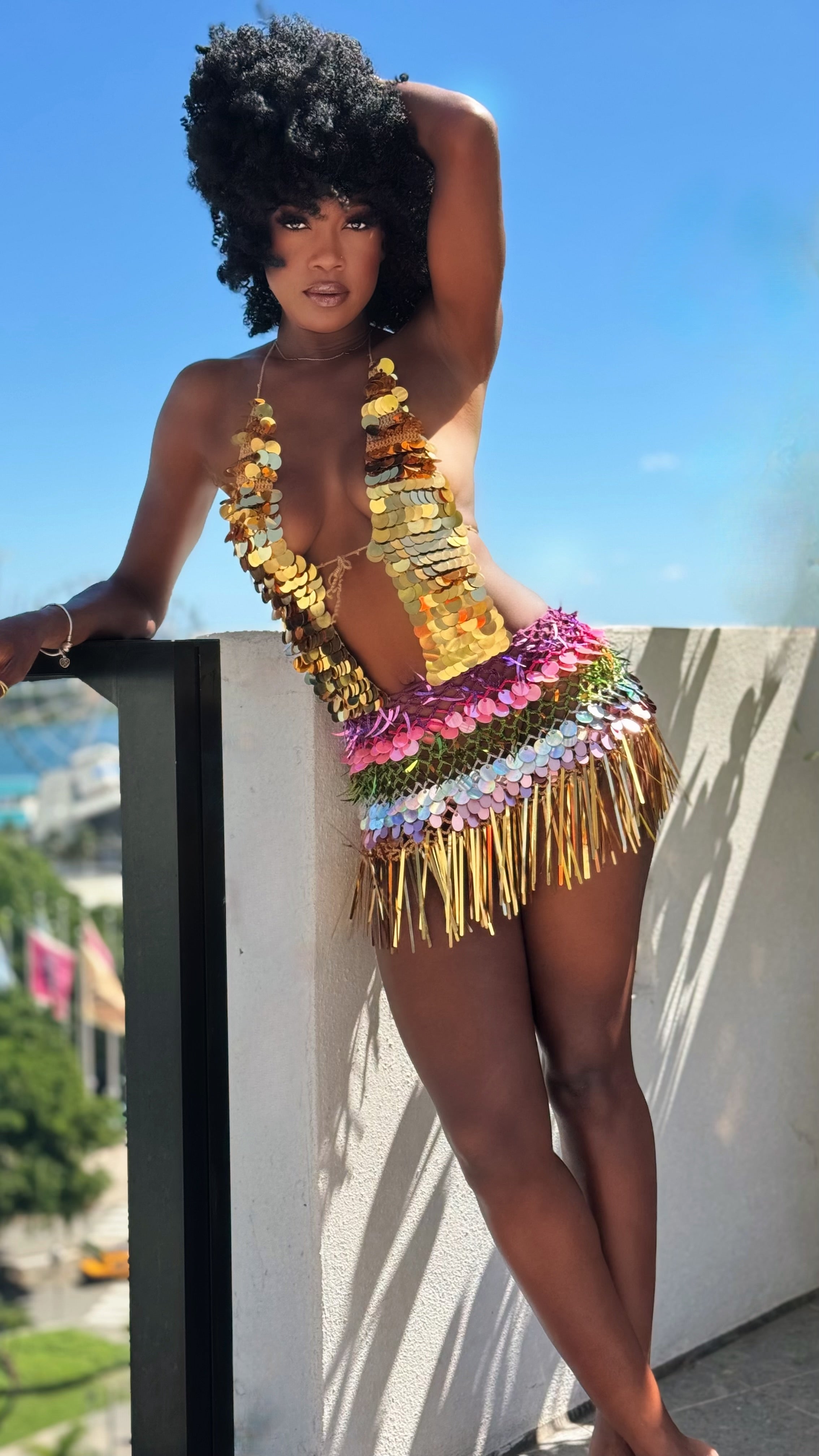 AURORA GOLD MINI DRESS