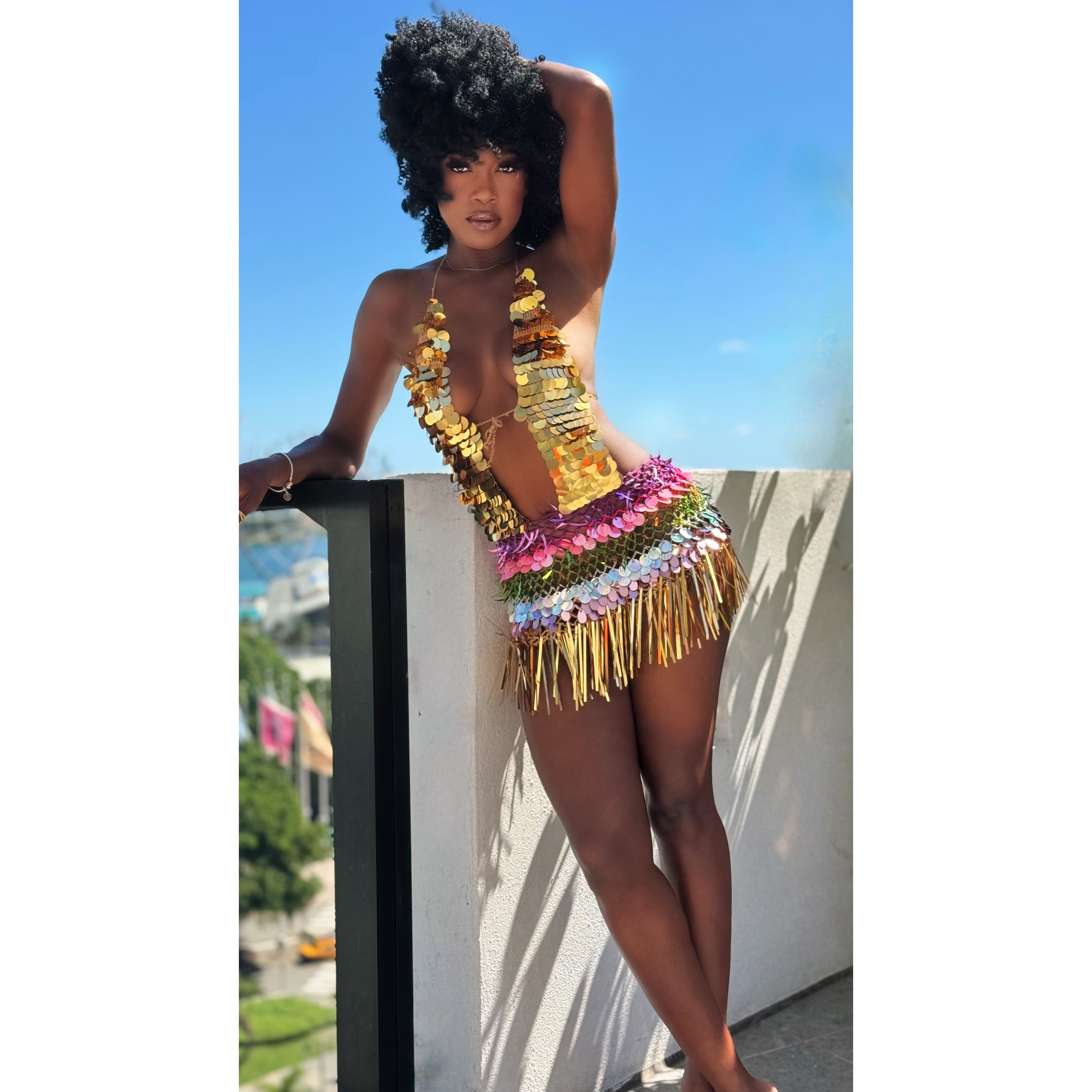 AURORA GOLD MINI DRESS